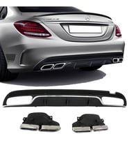Mercedes C Serisi W205 C63 Arka Tampon Difüzörü Amg uyumlu 2014-2019 arası