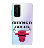 Huawei P40 Uyumlu Kapak Chicago Bulls Tasarımlı Şeffaf Silikon Kılıf