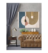 Kanvas Tablo Geometrik Çizgiler Boho Tarzı Soyut Dekoratif Tablo 35 X 50