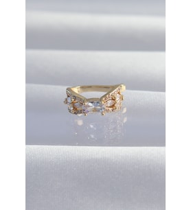 Pirinç Gold Renk Zirkon Taş Kaplama Earcuff Küpe