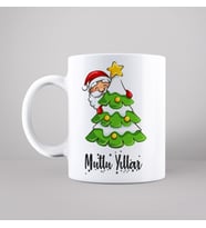 Mutlu Yıllar & Merry Christmas & Yılbaşı & Noel Baba Tasarımlı Kupa