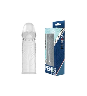 Pretty Love Sleeve Damarlı Uzatmalı Şeffaf Silikon Penis Kılıfı Kristal Dildo