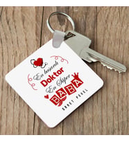 Kişiye Özel Doktor Babalara Özel Anahtarlık