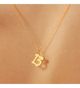 Kişiye Özel 925 Ayar Gümüş Minimal Numara Kolye (Gold)