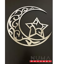 Ayyıldız MDF Üzeri Aynalı Gümüş Pleksi Duvar Dekorasyon Ürünü 40x40 Cm