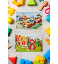 Okul Öncesi Başlangıç Yapboz Lunapark Maceram ve Kırmızı Başlıklı Kız Ahşap Puzzle Set
