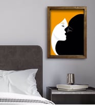 BK Gift Yatak Odası Konseptli Doğal Masif Ahşap Çerçeveli Tablo 45x65cm-23