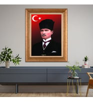 Altın Varaklı Paspartulu Çerçeveli Tablo rv1283