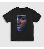 Presmono Unisex Çocuk Siyah Zendaya Rue Dizi Euphoria T-Shirt 462399tt