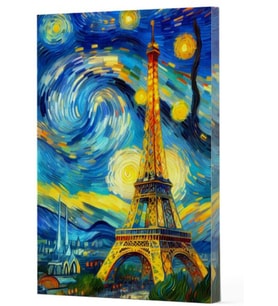 Van Gogh 9 - Eyfel Kulesi Çizgili Yan Boyamalı Defter