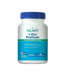 Velavit V Zinc Picolinate Takviye Edici Gıda 30 Kapsül
