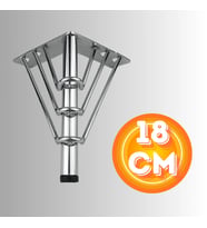18 CM METAL 3 TELLİ KOLTUK AYAĞI MOBİLYA AYAĞI ÜNİTE AYAĞI KONSOL AYAĞI PUF BERJER AYAĞI (Krom)