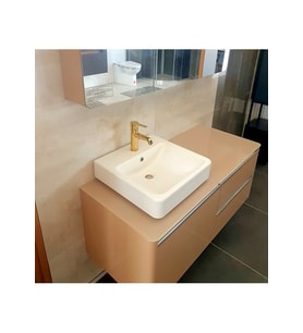 GÜRAL VİT KARE MOBİLYA ÜSTÜ BATARYA DELİKLİ LAVABO 45x45 CM