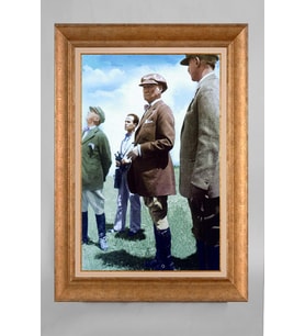 Çerçeveli Paspartulu Atatürk Tablo a425 (Gold)