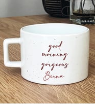 Kişiye Özel Good Morning Gorgeous Hediye Lüks Fincan Sevgiliye Hediye (Beyaz)