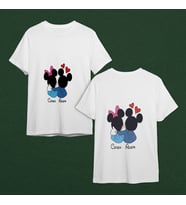 Mickey & Minnie Mouse Sevgili Çift Tasarımlı Tişört Kişiye Özel ( Unisex - Büyük - Çocuk )