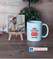 Enişteye Hediye Fotoğraflı Dekoratif Taş, Kupa Bardak Beyaz HediyeEnişteye Doğum Günü Hediyesi (Model 1)