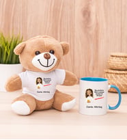 Kişiye Özel Ruh Eşimi Nasıl Bulayım Esprili Peluş Ayı ve Mavi Kupa