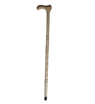 Ahşap Baston, Asa, Kıvrımlı Desenli, 90cm