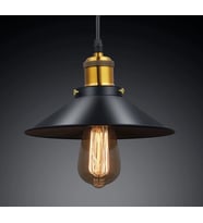 DEMET HABEK MYLİGHTS   RETRO  TEKLİ RUSTİK METAL SARKIT AVİZE 23 CM EN (Siyah)