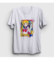 Presmono Unisex Beyaz Serena Usagi Sailor Moon Ay Savaşçısı T-Shirt 487473tt