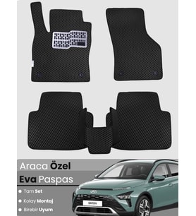 Hyundai Bayon (2021-2025) Uyumlu EVA Paspas Tam Set – Araca Özel Tasarım, Su Geçirmez,Kolay Montaj
