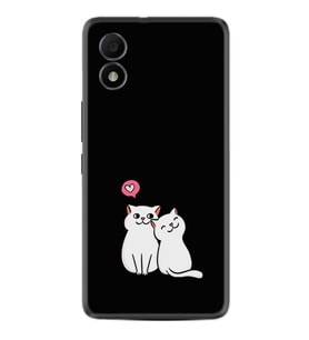 TCL 303 Kılıf Silikon Desen Özel Seri Love Cats 1690