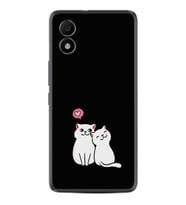 TCL 303 Kılıf Silikon Desen Özel Seri Love Cats 1690