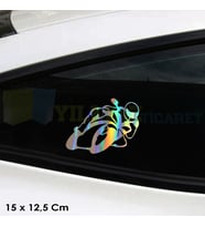 Yanlayan Motor Hologram Renkli Motosiklet Oto Sticker Çıkartma Araba Motor Etiket 15 x 12 Cm
