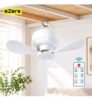 Ezere AeroSnap LED Kamp Tavan Fanı ve Taşınabilir Şarjlı Tavan Vantilatörü-(5775) — Renk: Beyaz