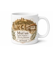 Mut'un Tarihi Dokusu Mersin Hatırası Hediye Seramik Kupa Bardak