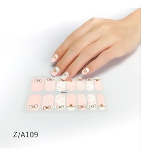 Lexroo Tırnak Oje Sticker Nail Art Set, Fiyonk ve Puantiye Desenli, 14'lü