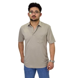 Erkek Büyük Beden Gömlek Yaka Tişört T6065 BGL-ST04540 (Bej)
