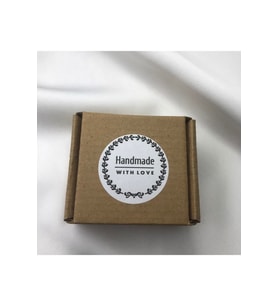 Handmade With Love Sticker Sevgi Ile Yapıldı Yuvarlak Sade Etiket 4 Cm - 90 Adet