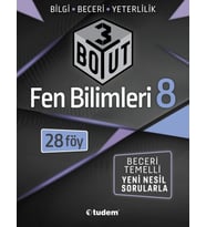 TUDEM YAYINLARI 8.SINIF LGS 3 BOYUT FEN BİLİMLERİ BECERİ TEMELLİ SORULAR 28 FÖY