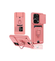 Xiaomi Redmi Note 13 Pro 4g Kılıf Zuma Kartvizitli Yüzüklü Silikon - Pembe