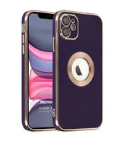 Microsonic Apple iPhone 12 Kılıf Flash Stamp Koyu Mor