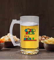BK Gift Kişiye Özel İsimli Babalar Günü Tasarımlı Buzlu Cam Bira Bardağı 50cl-14 , Babaya Hediye , Babalar Günü Hediyesi
