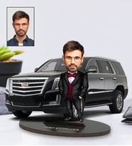 Kişiye Özel Fotoğraflı Cadillac Tasarımlı Karikatür Biblo
