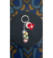 Miyuki Boncuk El Yapımı Olimpiyat Bayrağı ve Türk Bayrağı Anahtarlık/Çanta Süsü 2