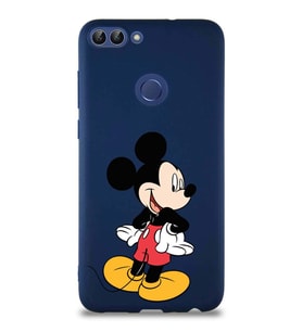 Huawei P Smart Soft Premier Kapak Mickey Mouse-D Tasarımlı Silikon Kılıf - Lacivert (Şeffaf)