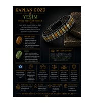 Sertifikalı Kaplan Gözü Yeşim Siyah Hematit Silindir Kesim Kilitli Doğal Taş Deri Erkek Bileklik