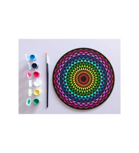 AHŞAP MANDALA 20x20 cm DAİRE MDF üzerine UV baskı modeller- DESENLİ2 Mandala Set Boyama