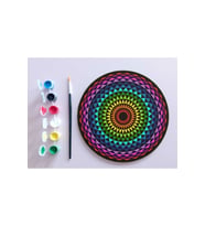 AHŞAP MANDALA 20x20 cm DAİRE MDF üzerine UV baskı modeller- DESENLİ2 Mandala Set Boyama