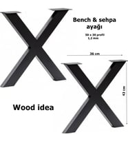 wood idea Metal Sehpa Ayakları Retro Model Ayak Ev Ofis Dekoratif Kütük Masif Orta Zigon Sehpa Ayağı