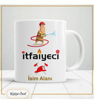 İtfaiyecilere Özel İsim Yazılabilir Kupa Bardak – Kişiye Özel Meslek Temalı Hediye-149