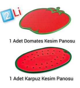 Meyve Sebze Salata Kesim Panosu Kesme Tahtası Silikon Kenarlı 2'Lİ