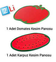 Meyve Sebze Salata Kesim Panosu Kesme Tahtası Silikon Kenarlı 2'Lİ