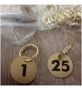 Vestiyer Numarası, Tek Taraflı, ÇİFT TAKIM (Gold Renk)