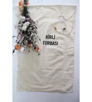 Keten Boncuk Detaylı Çok Amaçlı Kirli Torbası 50x70cm